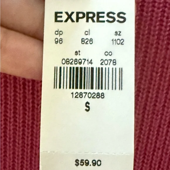 NWT Express Cold Shoulder Sweater in Magenta! Small! New! - Picture 6 of 7